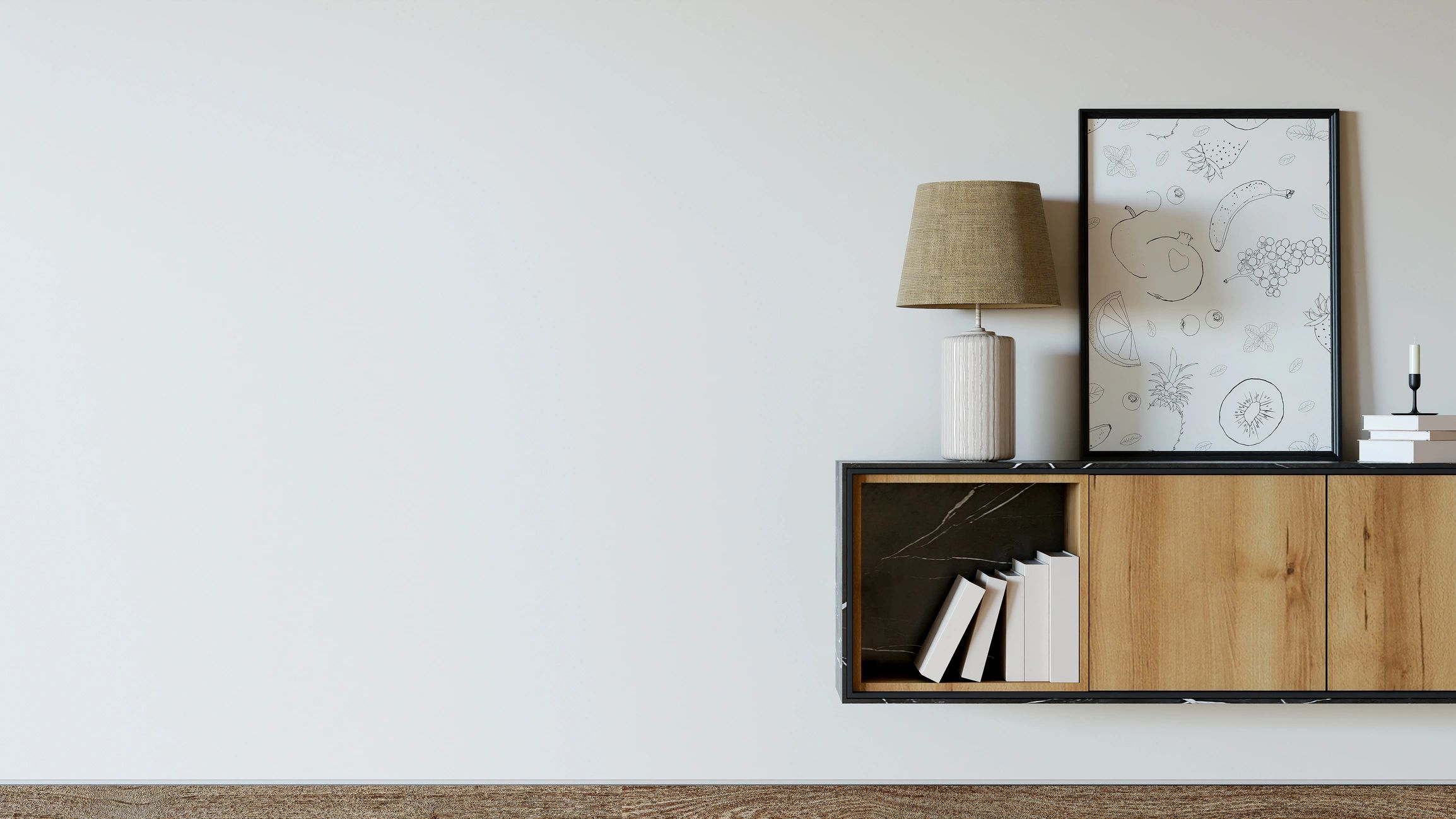 Styled home décor gifts displayed on elegant shelves